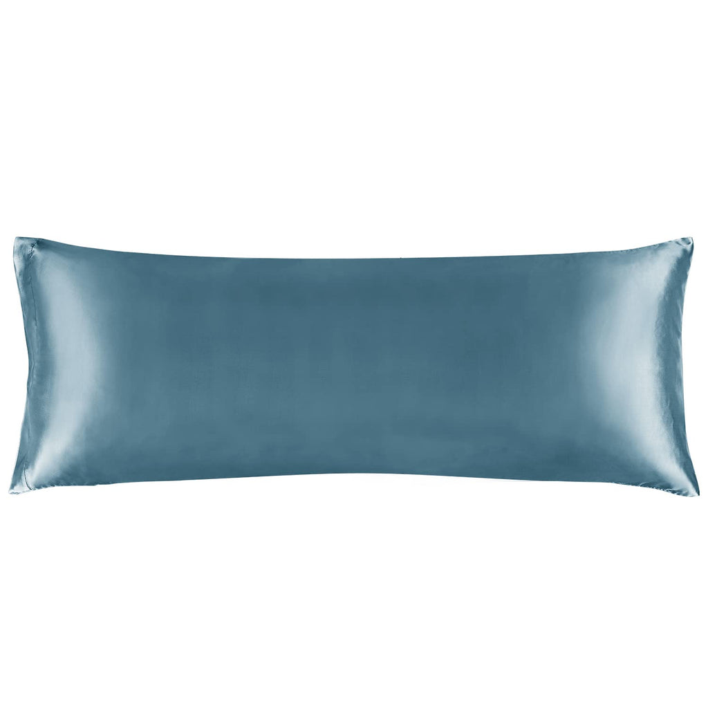 Bedelite Satin Silk Body Pillow Pillowcase For Hair And Skin, Premium And Silky Bluesteel Long Body Pillow Case Cover 20X54 With