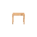Baxton Studio Abelia Modern Bohemian Natural Rattan and Mahogany Wood Short Accent Bench