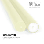 Candwax Ivory Taper Candles 12 Inch Dripless - Set Of 12 Tapered Candles Ideal As Dinner Candles - Smokeless And Unscented Taper
