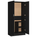 vidaXL Wardrobe Black 32.5"x20.3"x70.9" Engineered Wood
