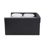 Baxton Studio Delora Modern and Contemporary Dark Grey Fabric Upholstered Full Size Daybed with Roll-Out Trundle Bed