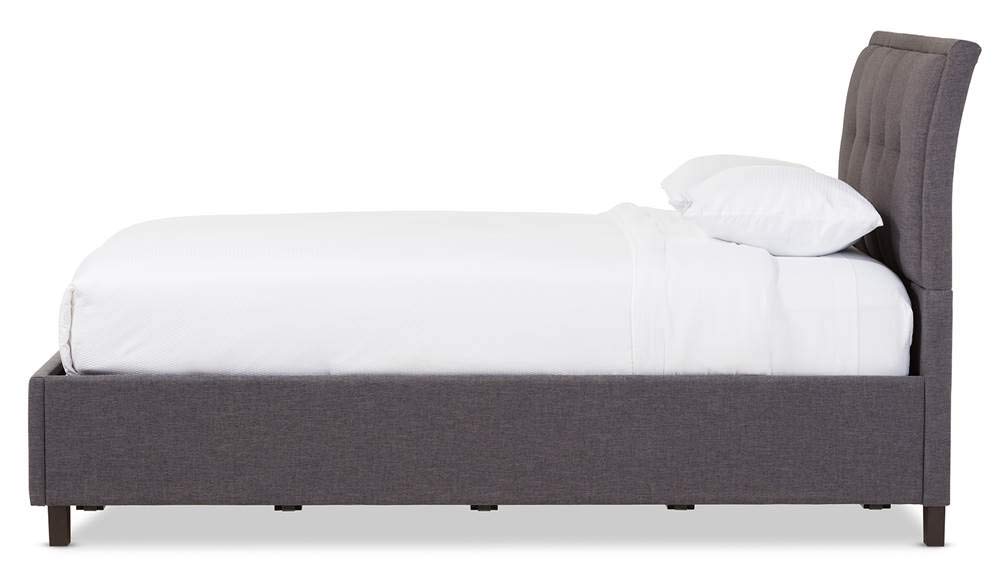 Baxton Studio Lea Storage Platform Bed Dark Grey