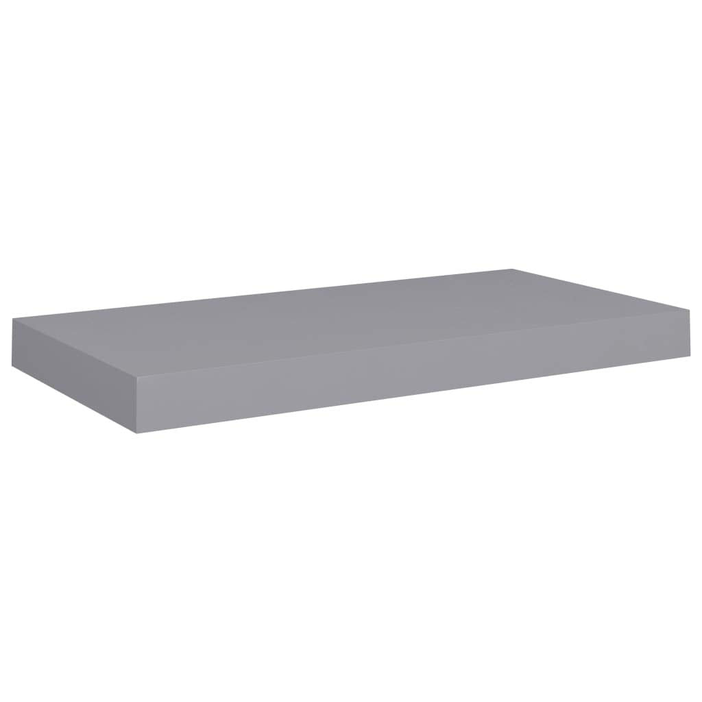 vidaXL Modern Floating Wall Shelf in Gray - Durable Honeycomb MDF and Metal Construction, 19.7&quot;x9.1&quot;x1.5&quot;, Easy Installation with Invisible Mounting System