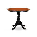 East West Furniture Espv3-Bch-W 3 Piece Dinette Set For Small Spaces Contains A Round Dining Table With Pedestal And 2 Dining Chairs, 30X30 Inch, Black & Cherry