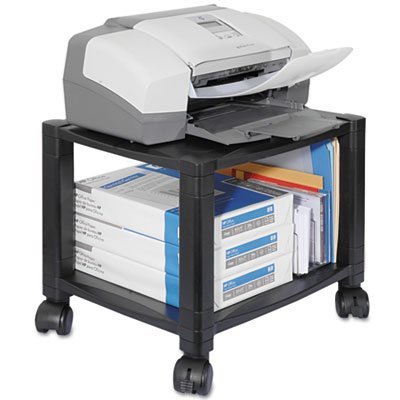 Mobile Printer Stand, Two-Shelf, 17W X 13-1/4D X 14-1/8H, Black