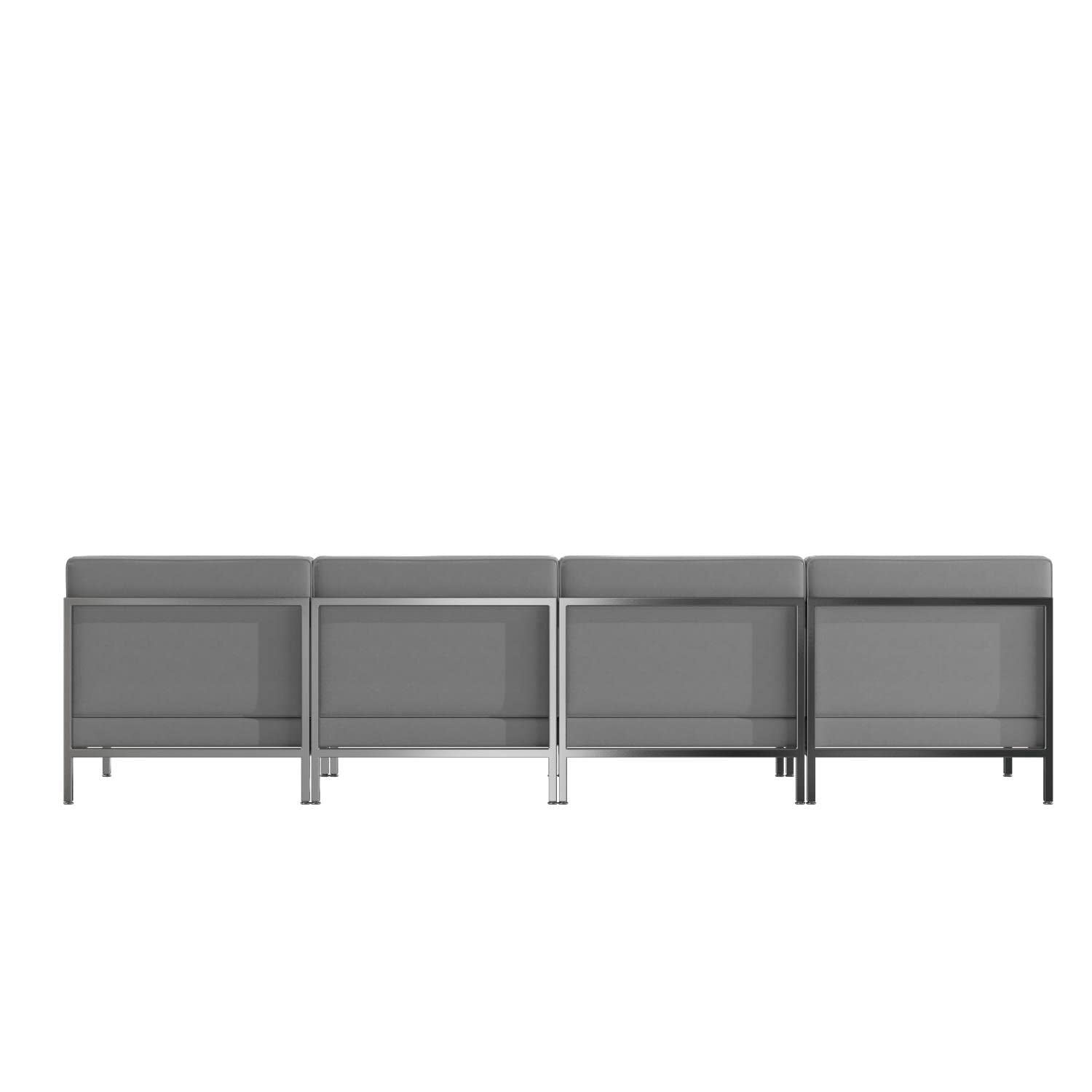 Flash Furniture HERCULES Imagination Series 4 Piece Gray LeatherSoft Waiting Room Lounge Set - Reception Bench