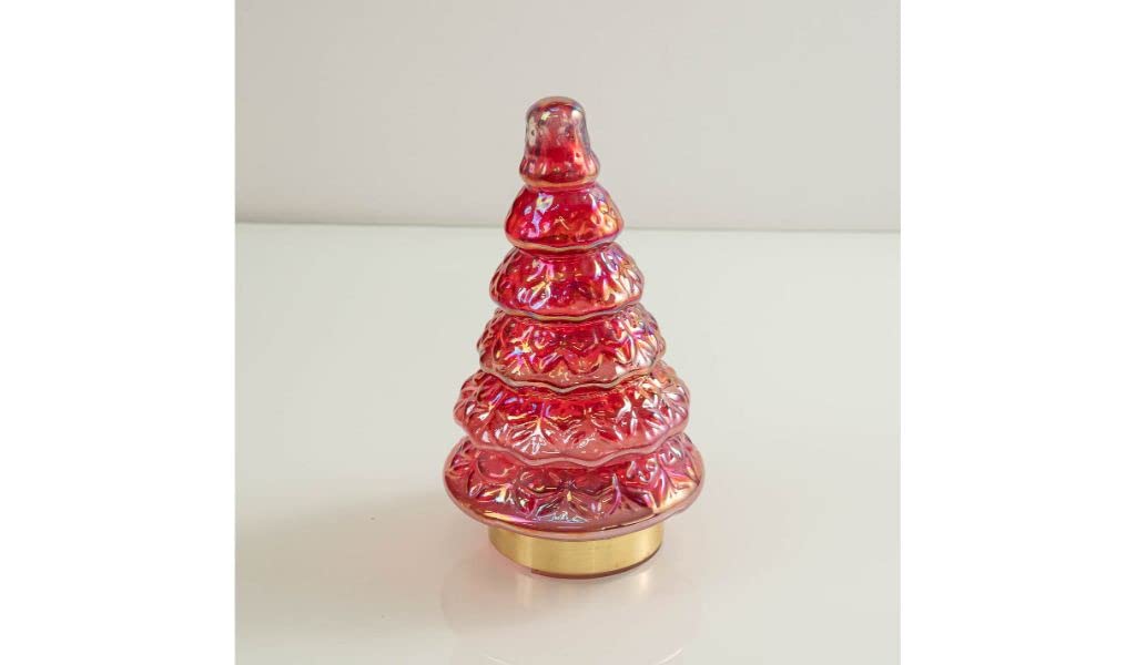 HomeRoots 12' Red and Gold Glass Christmas Tree Sculpture
