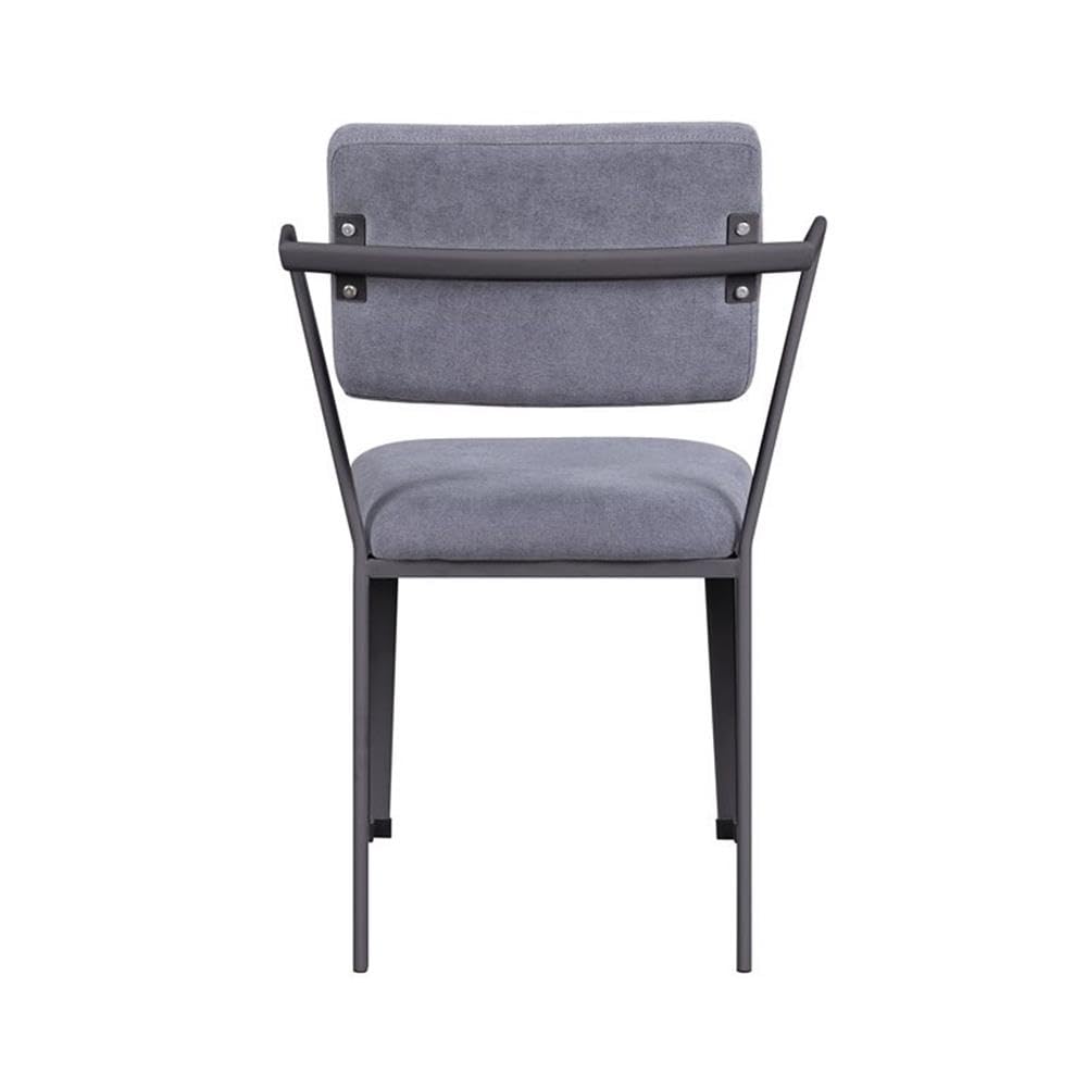 Acme Cargo Metal Frame Upholstered Chair in Gray and Gunmetal