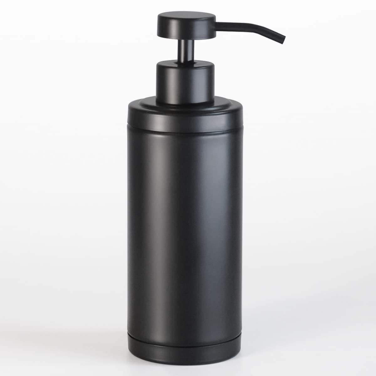 Zegeon Stainless Steel Soap Dispenser for Bathroom, Matte Black Flat Design, Metal Pump, 10oz Rust-Proof liquid Hand Soap dispen
