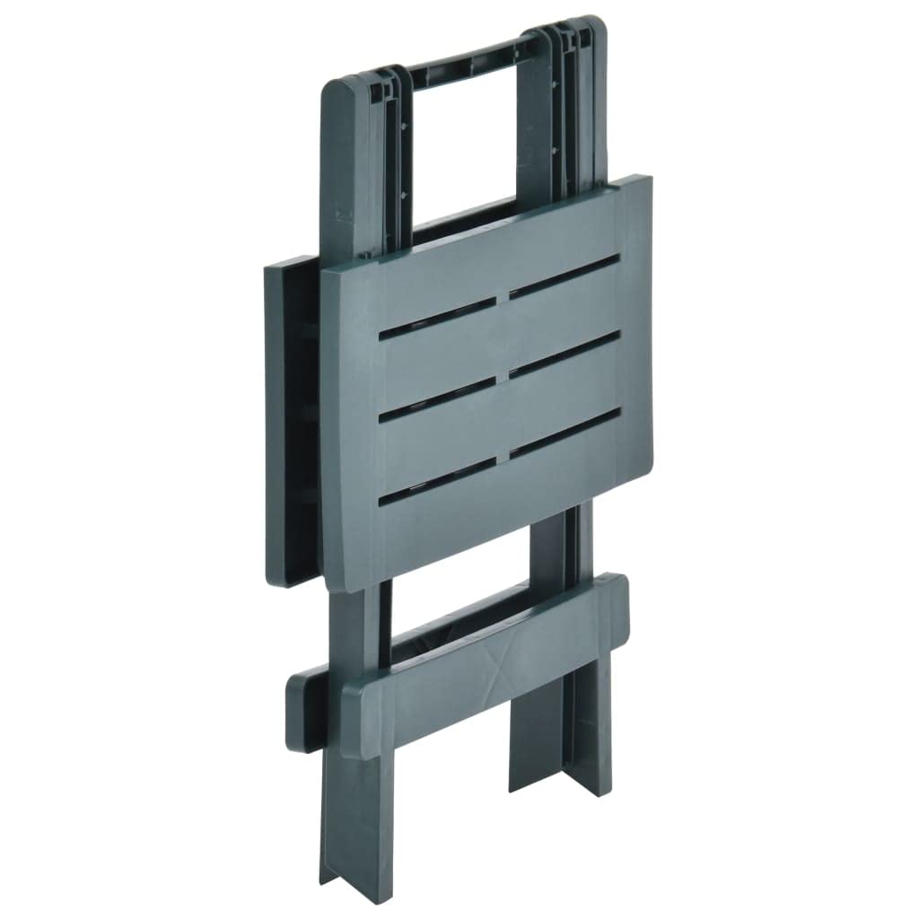 vidaXL Folding Patio Rectangular Table Anthracite - Weather-Resistant Plastic Outdoor Furniture for Patio, Deck - No Assembly Required, Foldable for Storage.