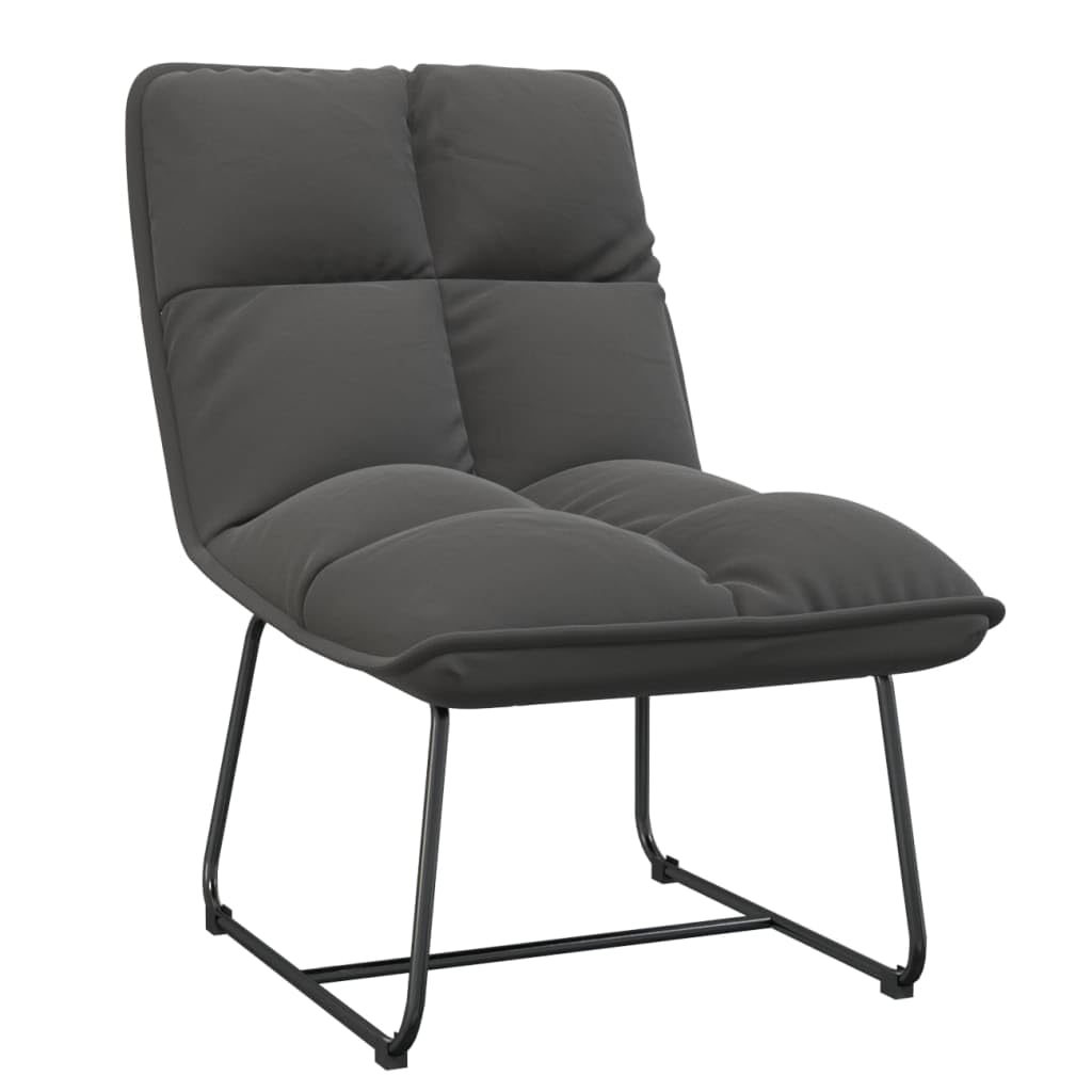 Furniking Leisure Chair with Metal Frame Dark Gray Velvet