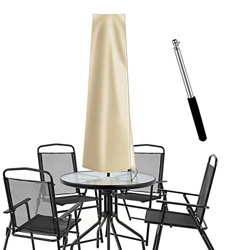 Dafire Patio Umbrella Cover For 7Ft To 9Ft Patio Umbrellas,1.7M Parasol Covers (Khaki 420D),Oxford Fabric Waterproof Market Umbr