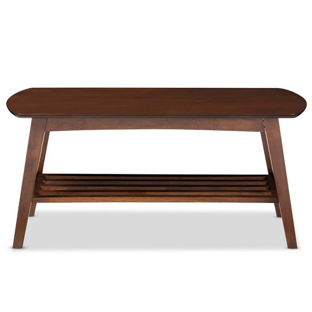 Baxton Studio Sacramento Mid-Century Modern Scandinavian Style Coffee Table, Dark Walnut