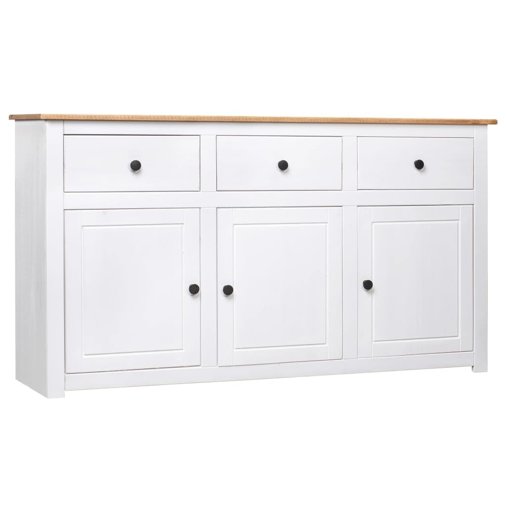 FAMIROSA Sideboard White 53.1x15.7x31.5 Solid Pinewood Panama Range