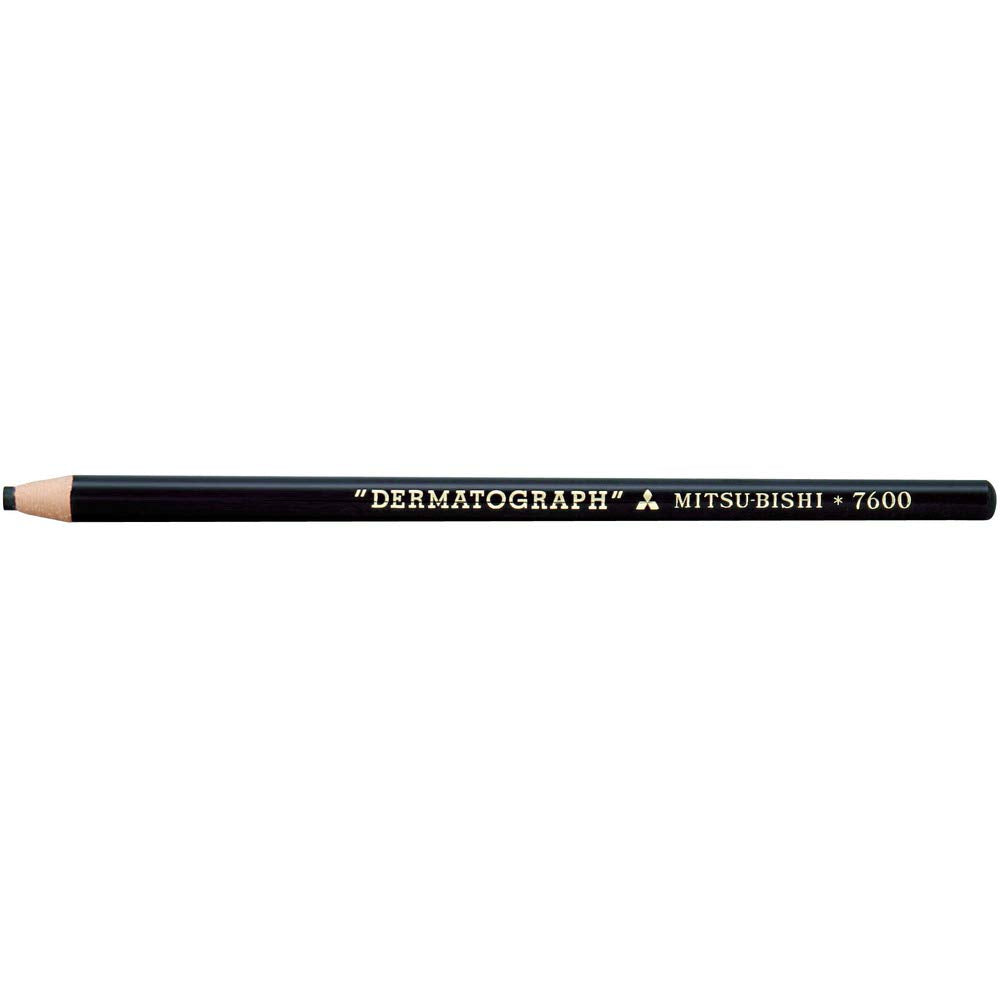 ???? Mitsubishi Pencil K7600.24 Oil-Based Dermatograph Colored Pencils, No. 7600, Black, 1 Dozen