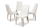 Baxton Studio Chandelle Modern and Contemporary White Faux Leather Upholstered Dining Chair