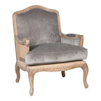 Kosas Home Brittani Fabric and Wood Club Chair in Gray and Natural