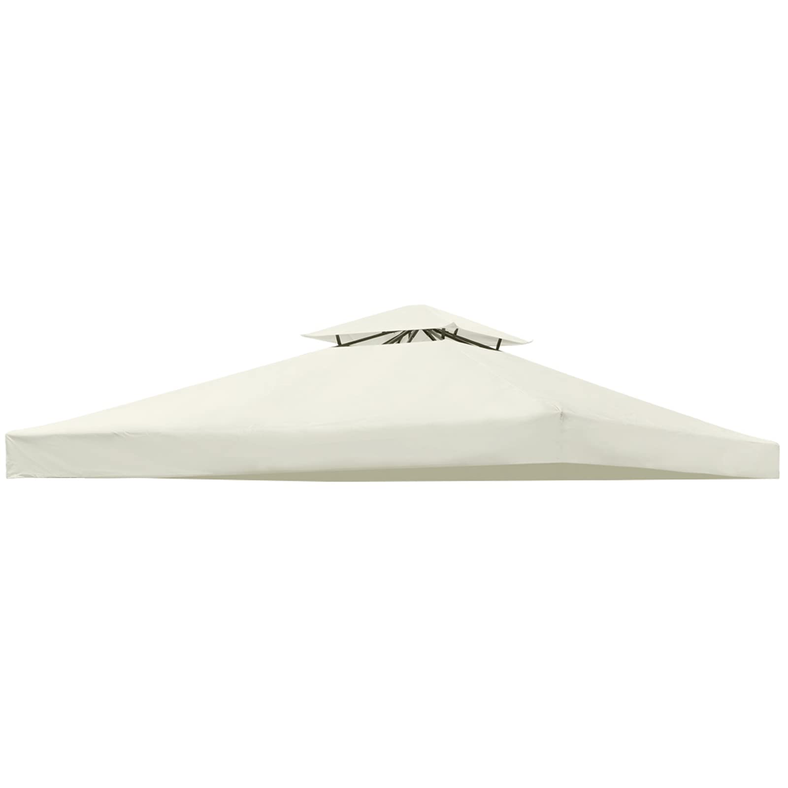 Gazebo Canopy Replacement 118'X118' Outdoor Canopy Shelter For Smaller 10X10Ft Top Double Tiered Canopy Cover Beige