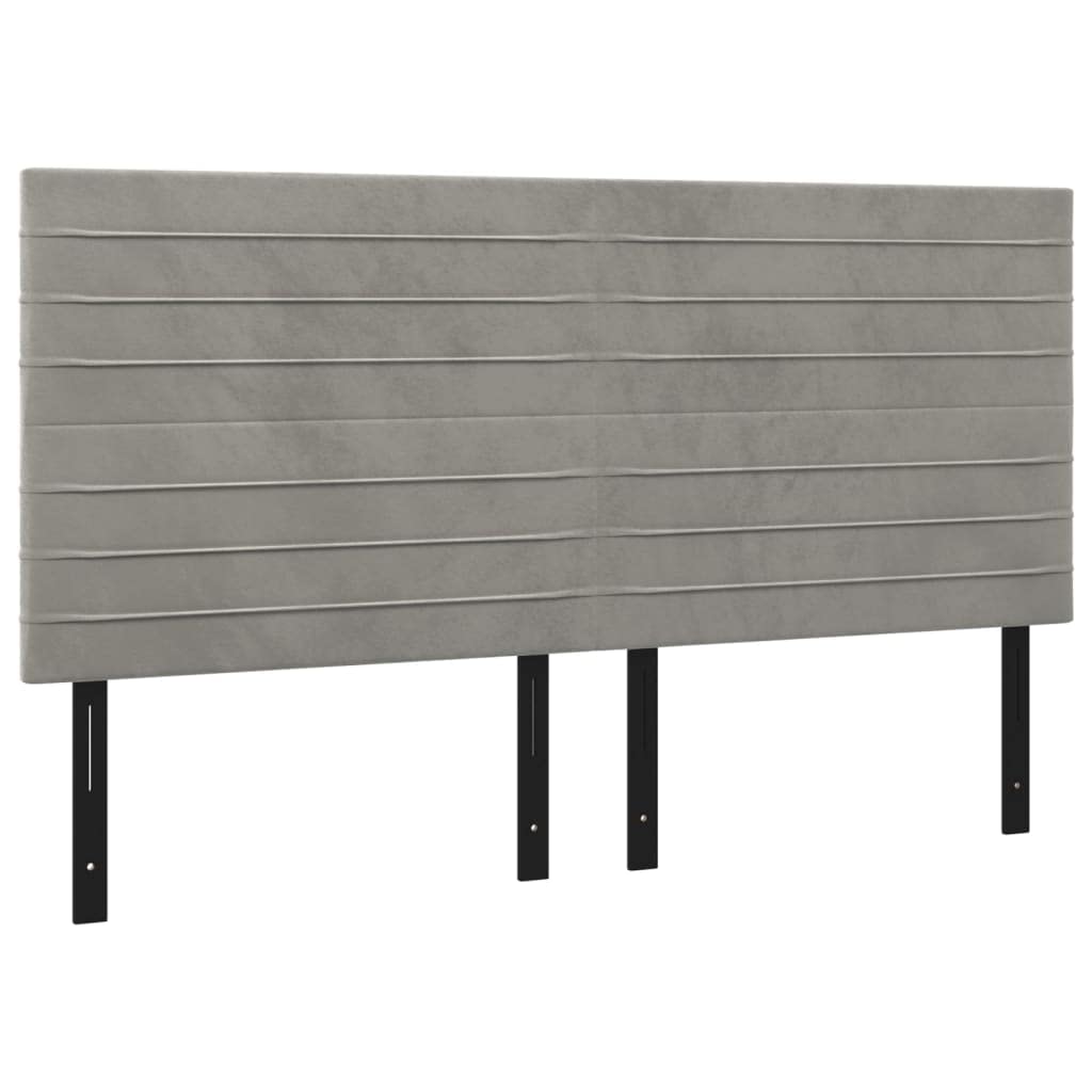 Vidaxl 4X Headboards Home Indoor Bed Accessory Bedroom Upholstered Headboard Bed Header Furniture Light Gray 35.4"X2"X30.7"/34.6" Velvet