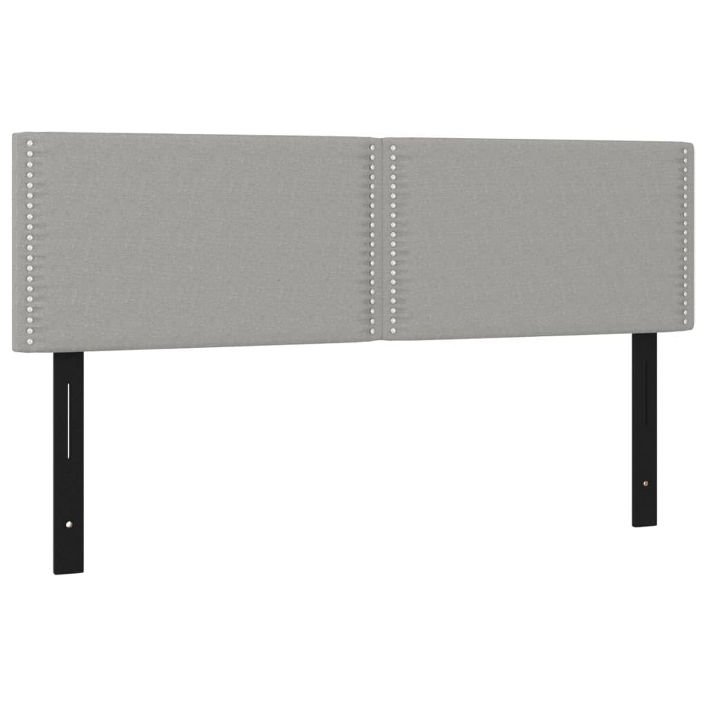 Vidaxl Set Of 2 Classic Design Headboards, Light Gray 28.3&quot;X2&quot;X30.7&quot;/34.6&quot; - Fabric Upholstered, Engineered And Solid Larch Wood Construction