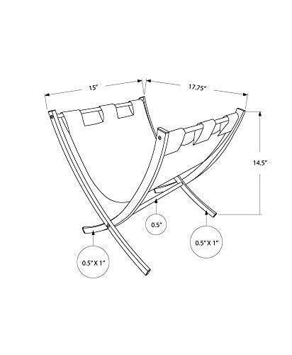Monarch Magazine Rack, Grey/Chrome