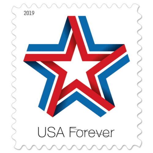 Usps Star Ribbon (Sheet Of 20) Postage Forever Stamps 2019 Scott #5361