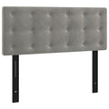 vidaXL Velvet Upholstered Headboard in Light Grey - Classic Design, Solid Larch Wood, Foam Filled, Perfect for Bedroom, Size: 39.4"x2"x30.7"/34.6"