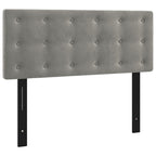 vidaXL Velvet Upholstered Headboard in Light Grey - Classic Design, Solid Larch Wood, Foam Filled, Perfect for Bedroom, Size: 39.4"x2"x30.7"/34.6"