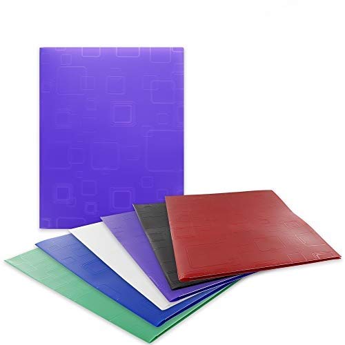 Emraw Cubic Embossed 2 Pockets Poly Portfolio Legal Document Organizer Designed For Home, Office, School, Classroom And More - A