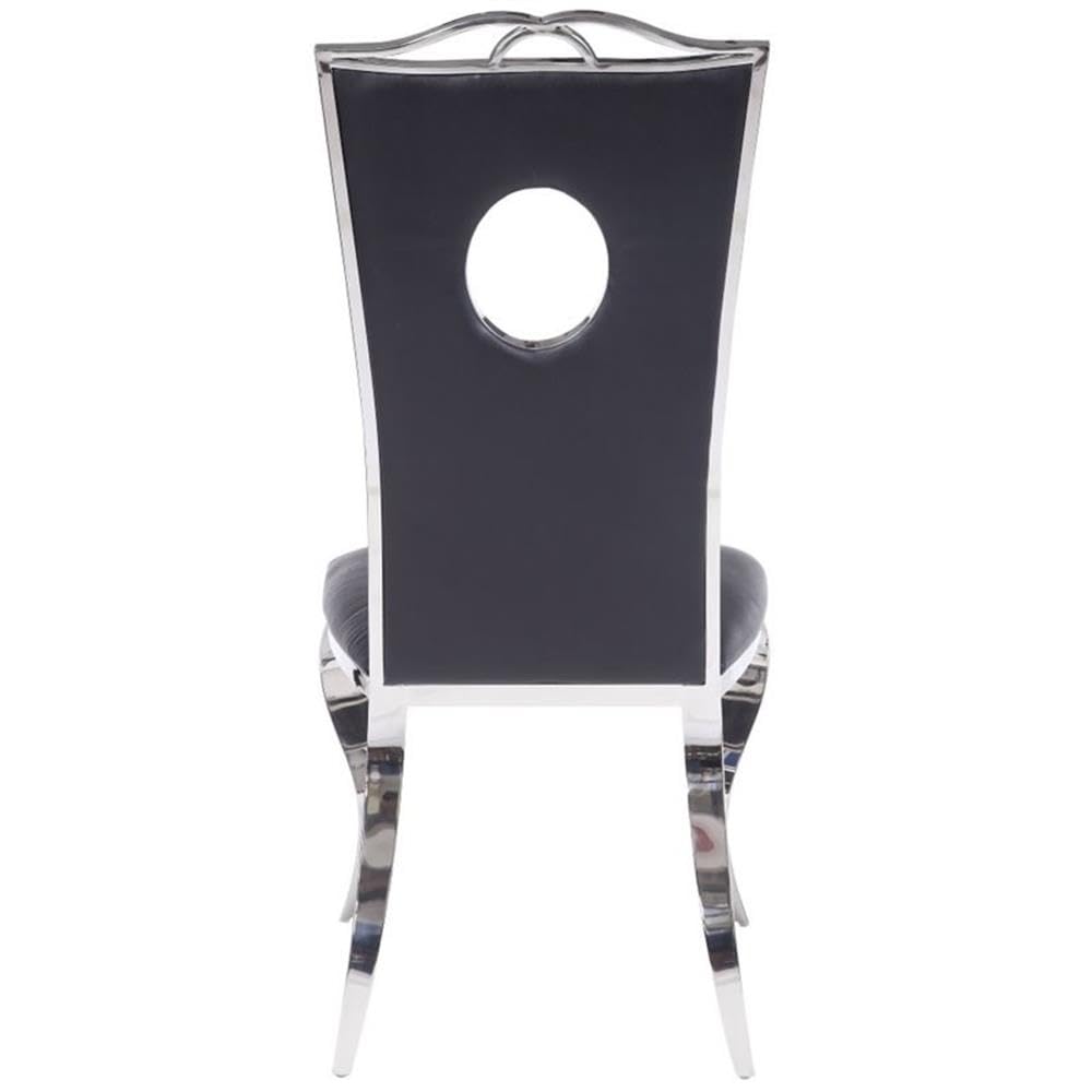 Acme Furniture Cyrene Side Chair (Set of 2) in PU and Stainless Steel
