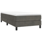 vidaXL Dark Gray Velvet Twin Box Spring Bed Frame – 39.4"x74.8" Size, Stylish Modern Design, Plywood and Engineered Wood Construction