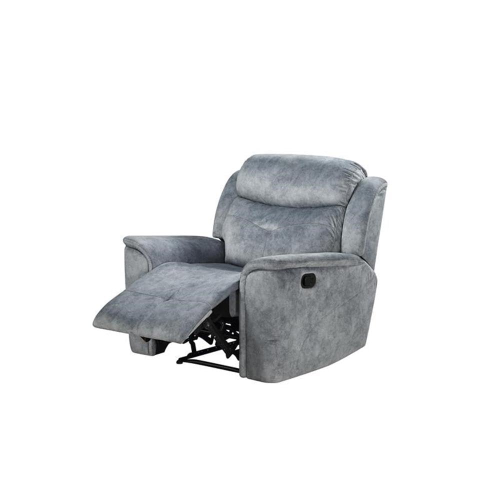 Acme Mariana Fabric Tufted Motion Recliner in Silver Gray