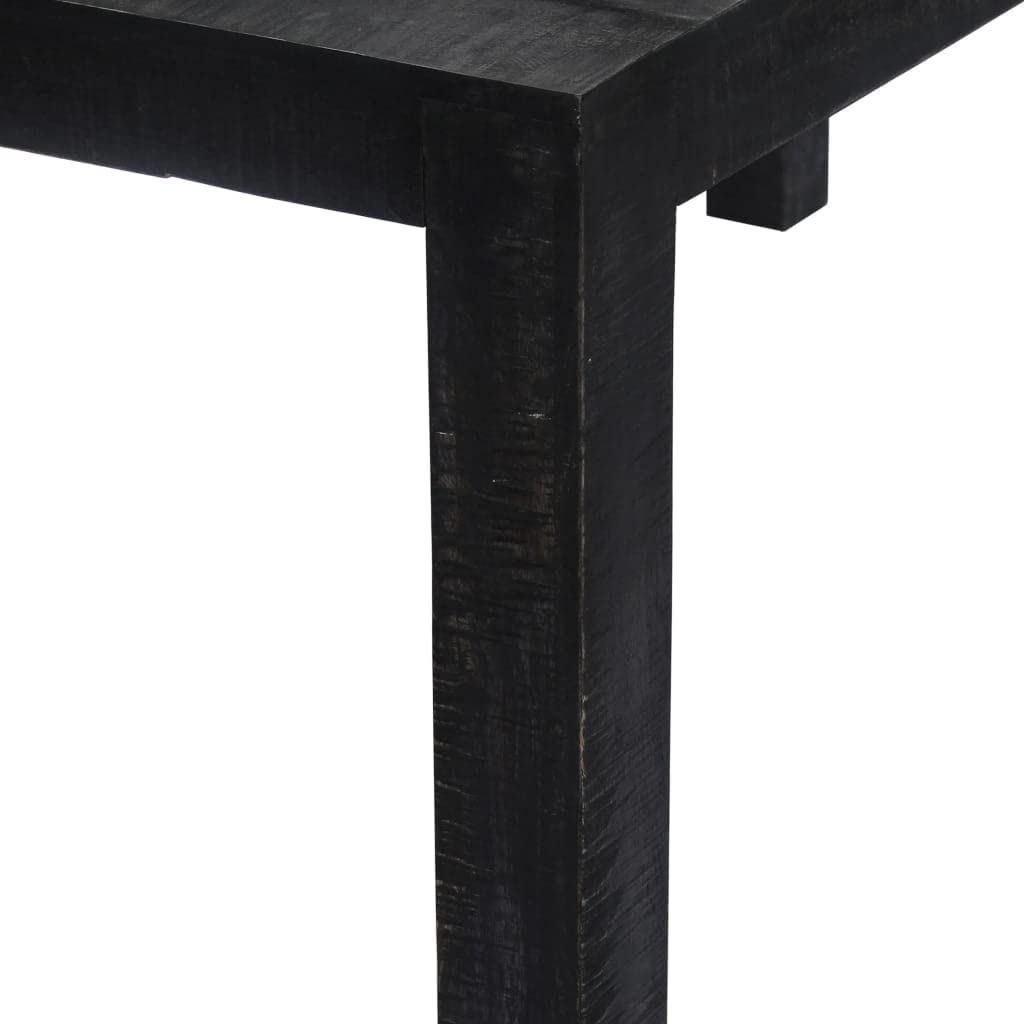 vidaXL Rectangular Dining Table - Black Finish Solid Mango Wood - Versatile Industrial Style Table for Dining Room, Kitchen, or Office