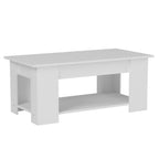 Yaheetech Lift Top Coffee Table W/Hidden Storage Compartment And Storage Shelf - Lift Tabletop For Living Room Reception Room, White