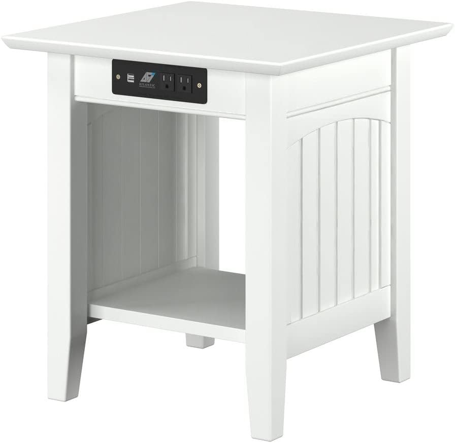 Nantucket End Table w/Charger WH