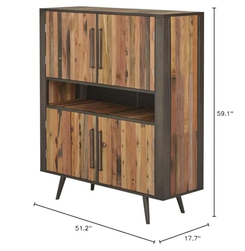 HomeRoots Modern Rustic Double Decker Accent Cabinet