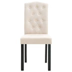 vidaXL Ergonomic Dining Chairs - Set of 4 in Cream Fabric with Solid Wooden Legs, Comfortable Upholstery for Kitchen and Dining Room