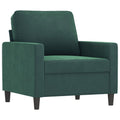 vidaXL Velvet Sofa Chair in Dark Green - Comfortable Armchair with Luxurious Velvet Fabric, Robust Metal Frame and Eye-catching Modern Design