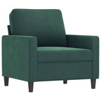 vidaXL Velvet Sofa Chair in Dark Green - Comfortable Armchair with Luxurious Velvet Fabric, Robust Metal Frame and Eye-catching Modern Design