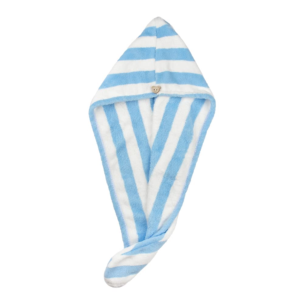 Stasia Street Hair Wrap Towel Hair Drying Bathrobe Super Quick Drying Microfiber Bath Towel. (Oceanic Polka)