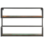 vidaXL Solid Reclaimed Wood Wall Shelf with Iron Frame - Industrial Style Wall Mounted Shelving Unit for Books and Decor - 23.6"x7.9"x23.6"