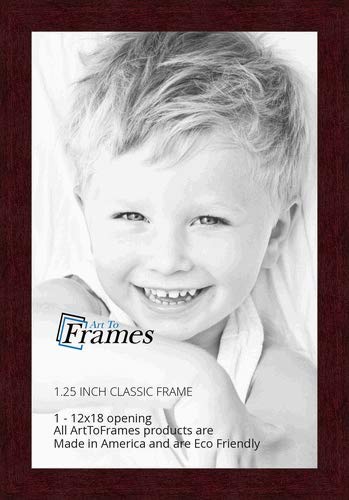 ArtToFrames 12x18 Inch Brown Picture Frame, This 1.25 Custom Poster Frame is Classic Mahogany Frame, for Your Art or Photos, WOM