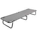 vidaXL Foldable Patio Camping Bed, Gray - Lightweight Outdoor Sun Lounger with Powder-Coated Steel Frame, 600D Polyester Fabric with PE Coating, Great Stability, Easy Storage and Transport, 264.6 ...