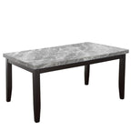 Steve Silver Company Napoli 64" Marble Top 7-Piece Dining Set in Gray
