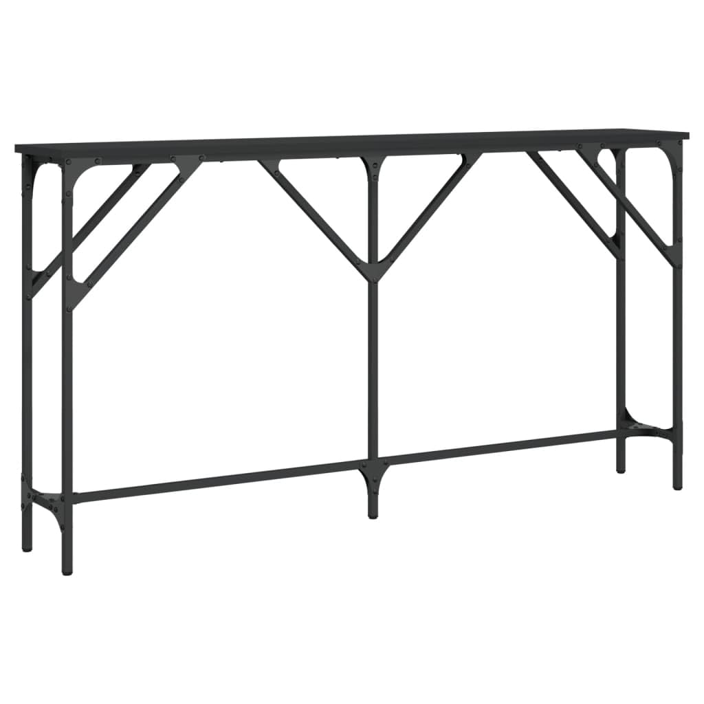 vidaXL Console Table in Black - Engineered Wood and Metal - Industrial Style - Sturdy & Adjustable Design for Entryway, Living Room, Hallway Decor
