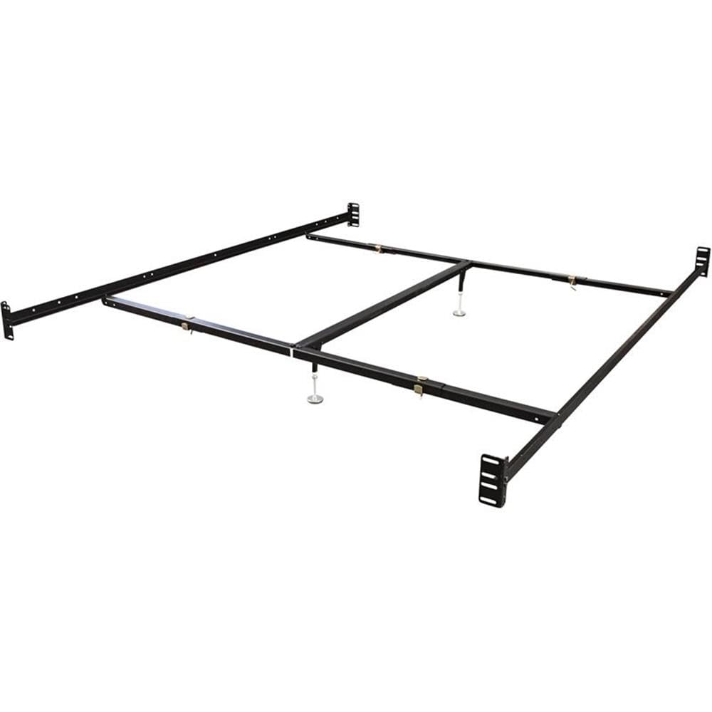 Hollywood Bed Frames Bolt on Bed Rail with Center Support/Crossarms/2 Legs/Adjustable Glides, 86-Inch, California King