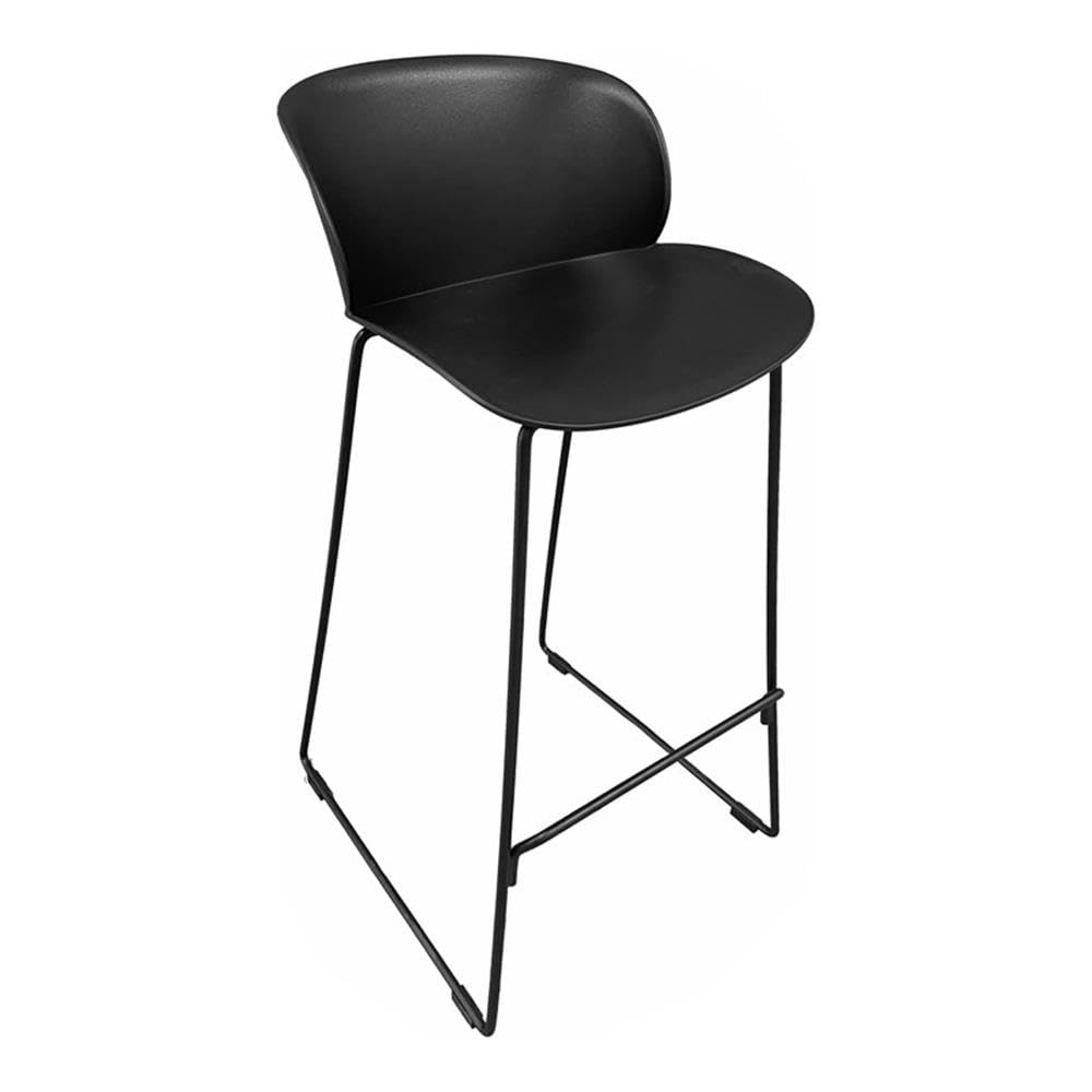 Pangea Home Cal 29.5&quot; Modern Plastic Barstool In Black (Set Of 2)