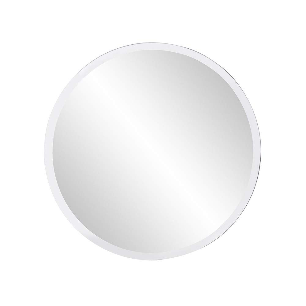 HomeRoots 12' X 12' Minimalist Round Mirror with Beveled Edge