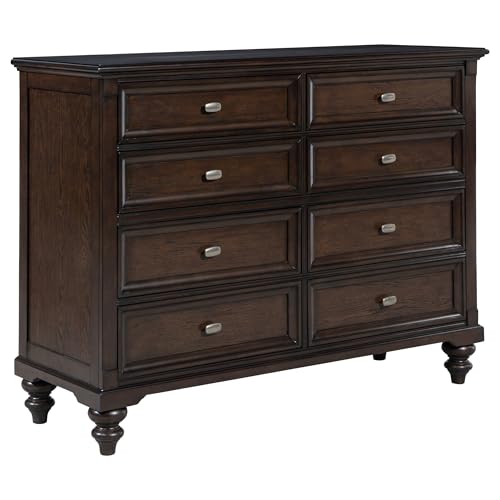Coaster Home Furnishings Andover Traditional 58-inch 8-Drawer Bedroom Dresser Clothing Storage Cabinet Wide Chest of Drawers Organizer Unit Dark Oak 223633
