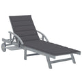 vidaXL Patio Lounge Chair, Outdoor Chaise Lounge Chair with Adjustable Backrest, Folding Sunlounger, Sunbed for Yard Poolside, Retro, Solid Wood